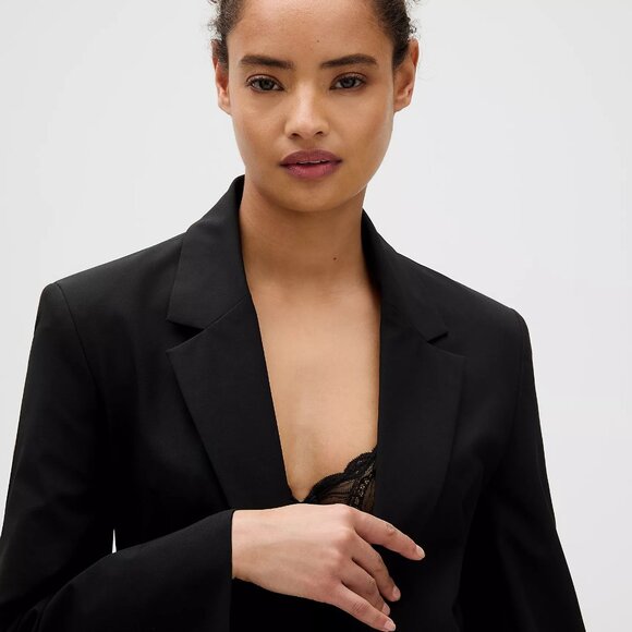 NWT CALVIN KLEIN Women's Refined Stretch Cinch Blazer Black Size Small - Picture 3 of 11